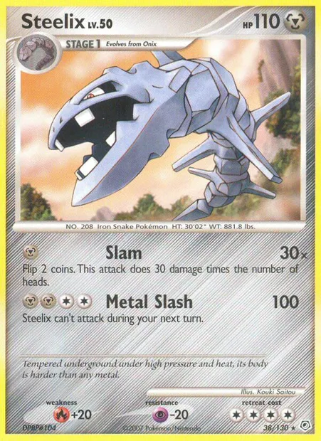 Steelix, carte Pokémon DP 38 — extension Diamant & Perle