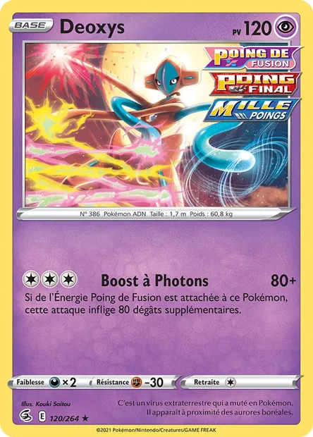Deoxys, carte Pokémon FST 120 — extension Poing de Fusion
