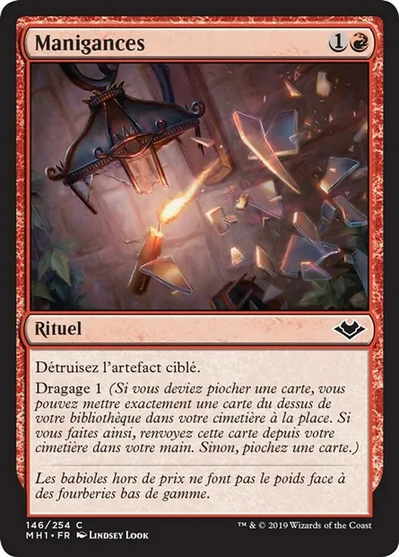 Manigances, carte Magic MH1 146 — extension Horizons du Modern