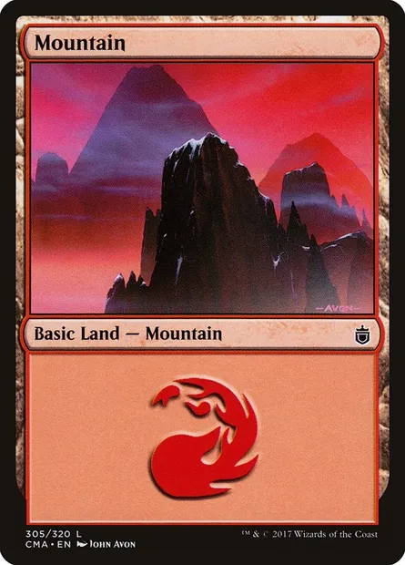 Mountain, Magic card CMA 305 — Commander Anthology set