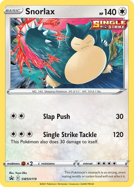 Snorlax, Pokémon card SWSH 119 — SWSH Black Star Promos set