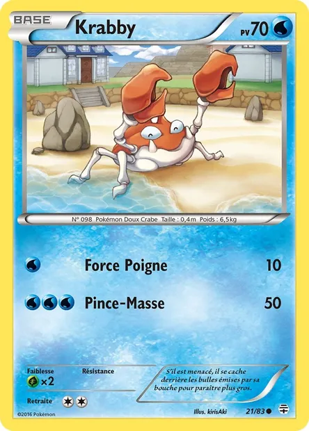 Krabby, carte Pokémon GEN 21 — extension Générations