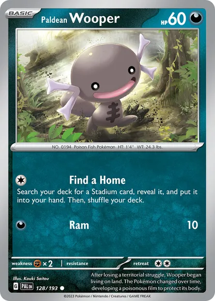 Paldean Wooper, Pokémon card PAL 128 — Paldea Evolved set