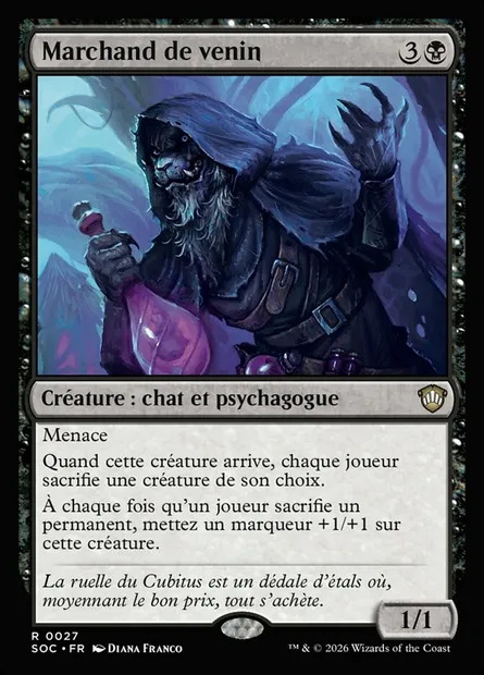 Marchand de venin, carte Magic SOC 27 — extension Secrets of Strixhaven Commander