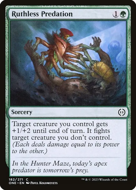 Ruthless Predation, Magic card ONE 182 — Phyrexia: All Will Be One set