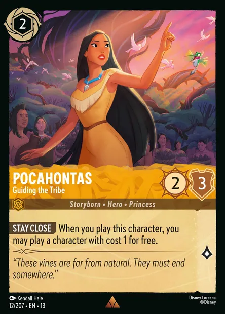 Pocahontas - Guiding the Tribe, Disney Lorcana card CH13-012 — Attack of the Vine! set