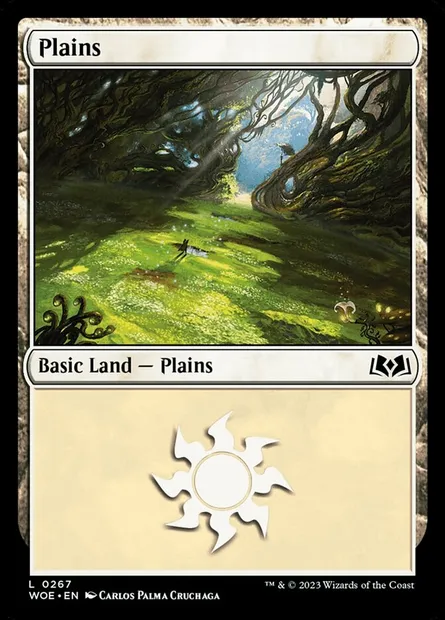 Plains, Magic card WOE 267 — Wilds of Eldraine set