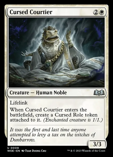 Cursed Courtier, Magic card WOE 9 — Wilds of Eldraine set