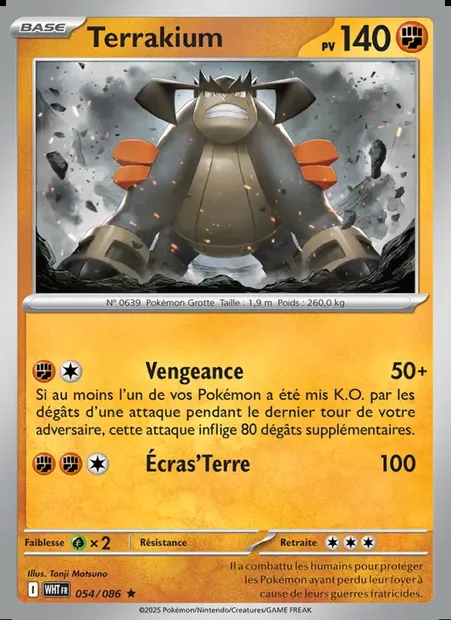 Terrakium, carte Pokémon WHT 054 — extension Flamme Blanche