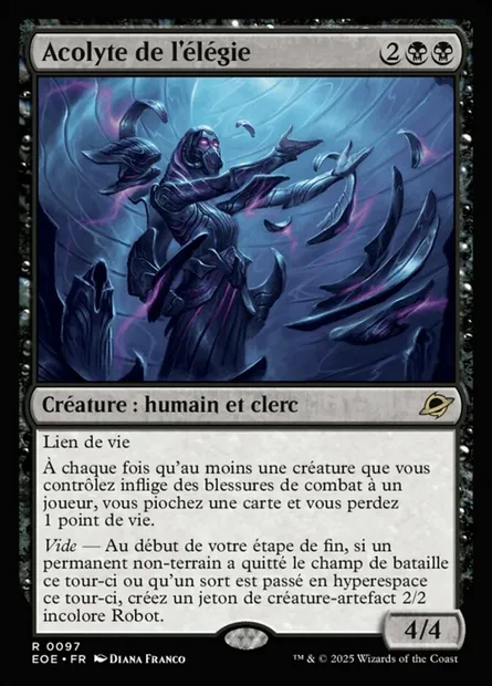 Acolyte de l'élégie, carte Magic EOE 97 — extension Edge of Eternities