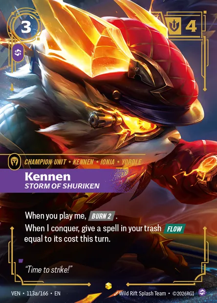 Kennen, carte Riftbound VEN 113a — extension Vendetta