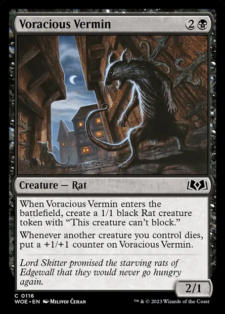 Voracious Vermin, Magic card WOE 116 — Wilds of Eldraine set