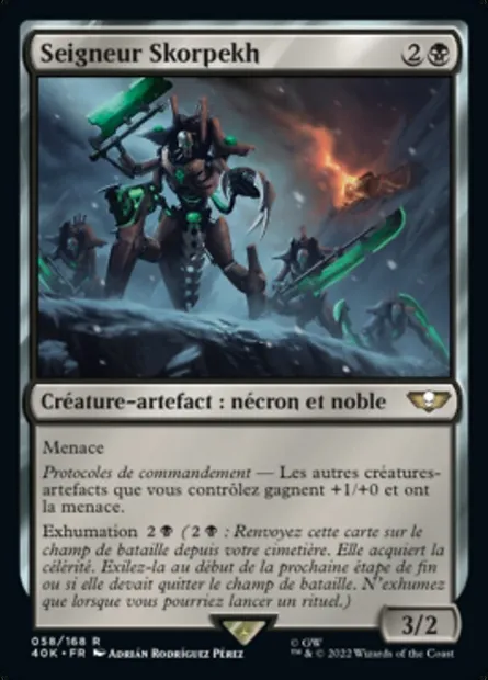 Seigneur Skorpekh, carte Magic 40K 58 — extension Warhammer 40,000 Commander