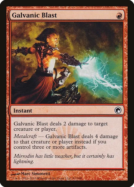 Galvanic Blast, Magic card SOM 91 — Scars of Mirrodin set