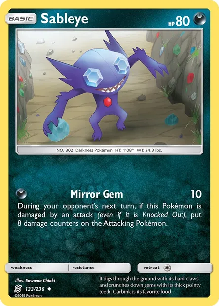 Sableye, Pokémon card UNM 133 — Unified Minds set
