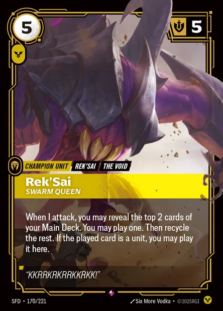 Rek'Sai, carte Riftbound SFD 170 — extension Spiritforged