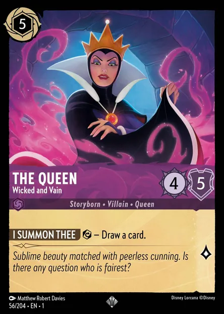 The Queen - Wicked and Vain, Disney Lorcana card CH1-056 — The First Chapter set