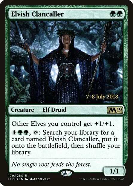 Meneuse de clan elfe, carte Magic PM19 179s — extension Core Set 2019 Promos