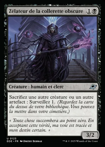 Zélateur de la collerette obscure, carte Magic EOE 123 — extension Edge of Eternities
