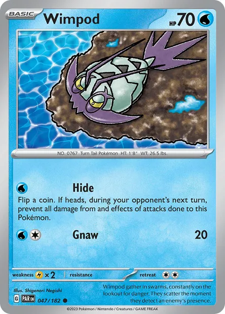 Wimpod, Pokémon card PAR 047 — Paradox Rift set