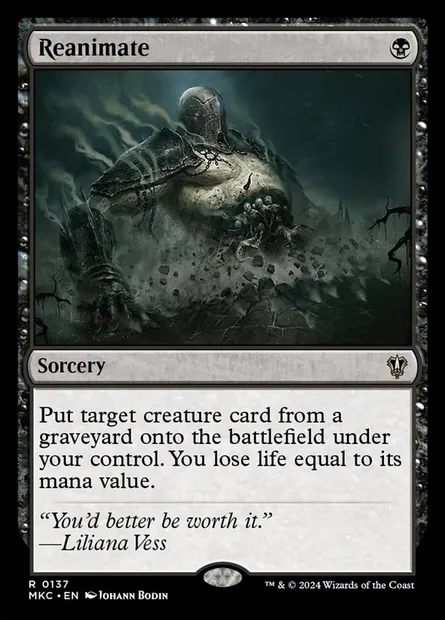 Reanimate, Magic card MKC 137 — Murders at Karlov Manor Commander set