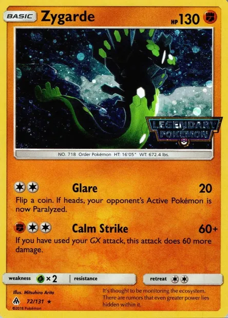 Zygarde, carte Pokémon LGP 072 — extension League Promos