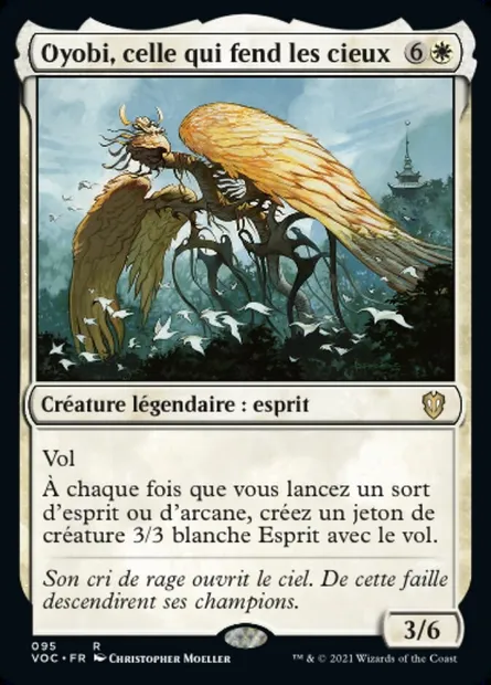 Oyobi, celle qui fend les cieux, carte Magic VOC 95 — extension Crimson Vow Commander