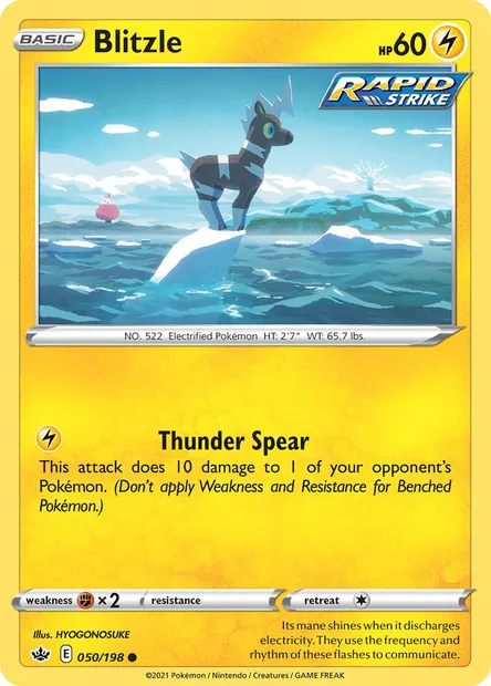Blitzle, Pokémon card CRE 50 — Chilling Reign set