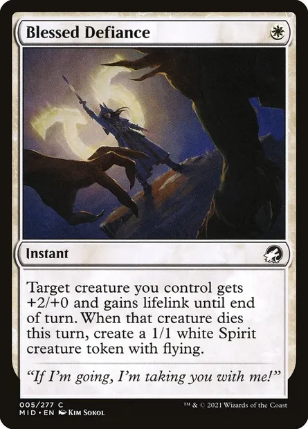 Blessed Defiance, Magic card MID 5 — Innistrad: Midnight Hunt set