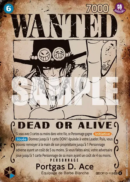 Portgas D. Ace, carte One Piece OP13-119 — extension SUCCESSEURS