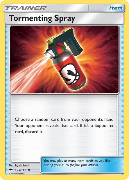 Tormenting Spray, Pokémon card BUS 125 — Burning Shadows set