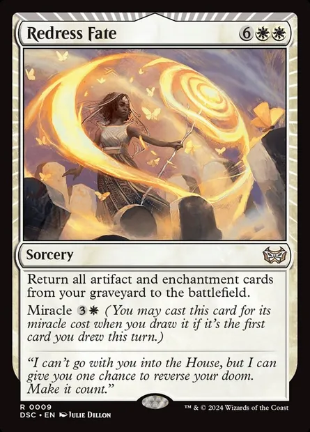 Redress Fate, Magic card DSC 9 — Duskmourn: House of Horror Commander set