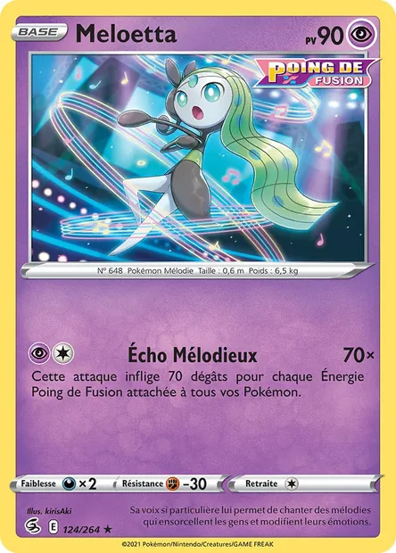 Meloetta, carte Pokémon FST 124 — extension Poing de Fusion
