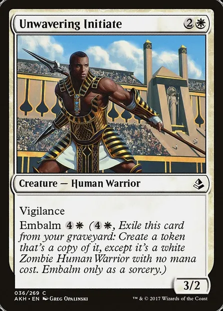 Unwavering Initiate, Magic card AKH 36 — Amonkhet set