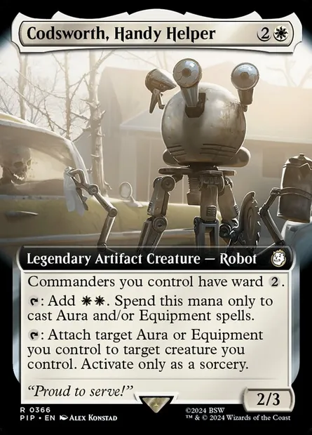 Codsworth, assistant multitâche, carte Magic PIP 366 — extension Fallout