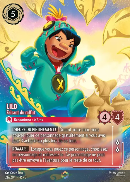 Lilo - Faisant du raffut, carte Disney Lorcana CH8-217 — extension Le Règne de Jafar