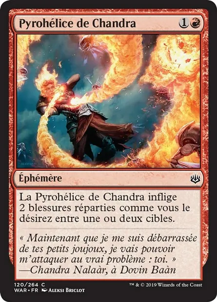 Pyrohélice de Chandra, carte Magic WAR 120 — extension La guerre des Planeswalkers
