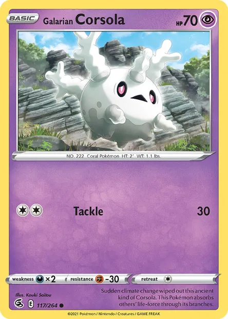 Galarian Corsola, Pokémon card FST 117 — Fusion Strike set