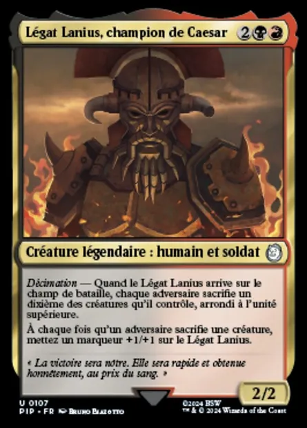 Légat Lanius, champion de Caesar, carte Magic PIP 107 — extension Fallout