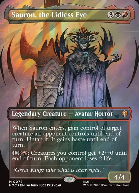 Sauron, the Lidless Eye, Magic card HOC 77 — The Hobbit Eternal set