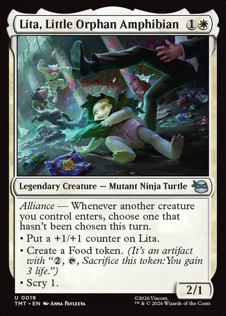 Lita, Little Orphan Amphibian, Magic card TMT 19 — Teenage Mutant Ninja Turtles set