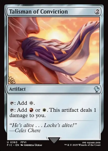 Talisman of Conviction, Magic card FIC 363 — Final Fantasy Commander set
