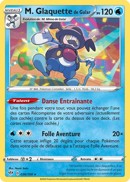 M. Glaquette de Galar, carte Pokémon DAA 36 — extension Ténèbres Embrasées