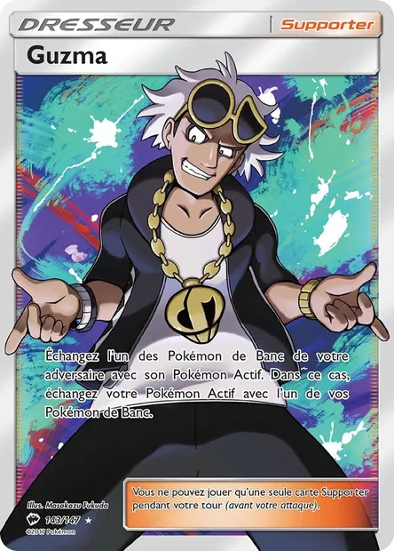 Guzma, carte Pokémon BUS 143 — extension Ombres Ardentes