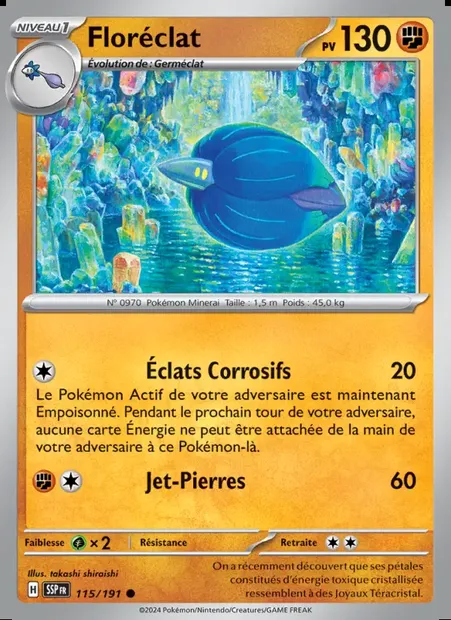 Floréclat, carte Pokémon SSP 115 — extension Étincelles Déferlantes