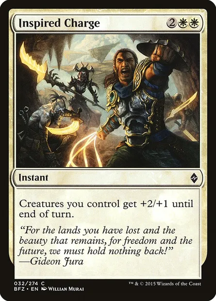 Inspired Charge, Magic card BFZ 32 — Battle for Zendikar set