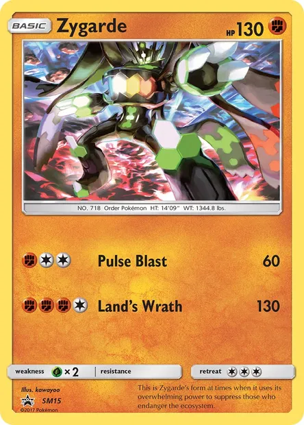 Zygarde, carte Pokémon SM 15 — extension Promo SM