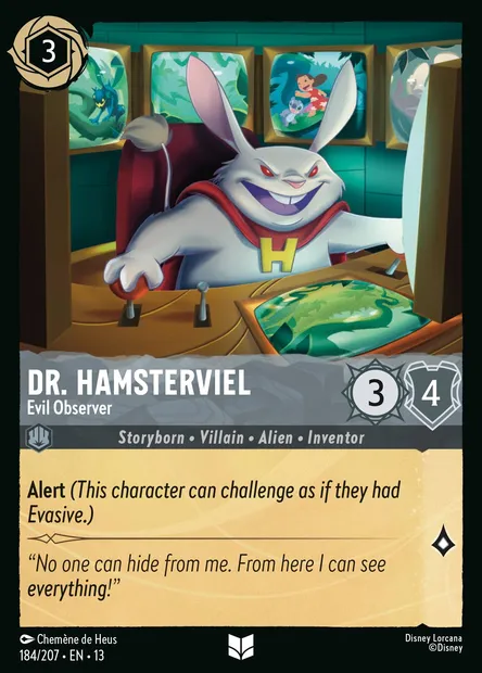 Dr. Hamsterviel - Evil Observer, Disney Lorcana card CH13-184 — Attack of the Vine! set