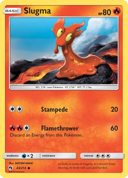Slugma, Pokémon card LOT 43 — Lost Thunder set