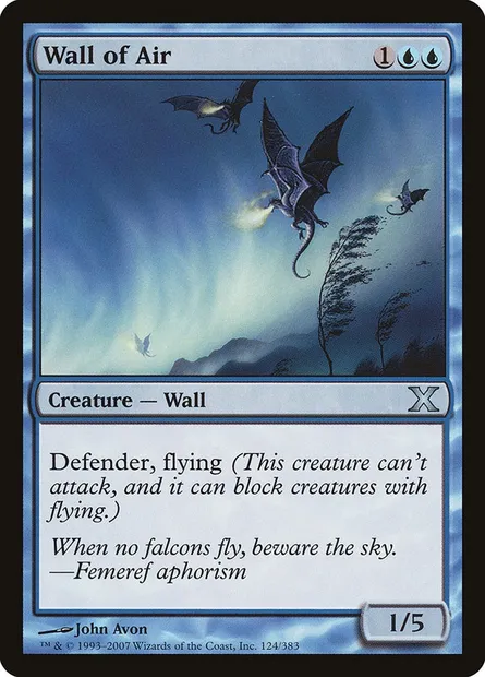 Wall of Air, Magic card 10E 124 — Tenth Edition set